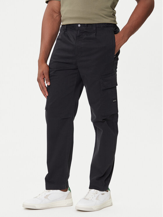 BOSS BOSS Medžiaginės kelnės Sisla-9 50544866 Juoda Regular Fit