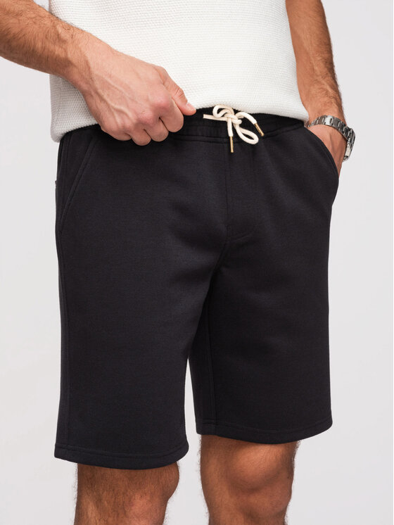 Ombre Ombre Szorty materiałowe OM-SRSK-0124 Czarny Regular Fit