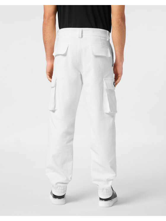 PHILIPP PLEIN PHILIPP PLEIN Spodnie cargo 24719 Biały Cargo Fit