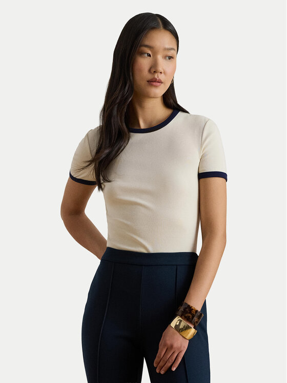 LAUREN RALPH LAUREN LAUREN RALPH LAUREN Tricou 200P09077002 Écru Slim Fit