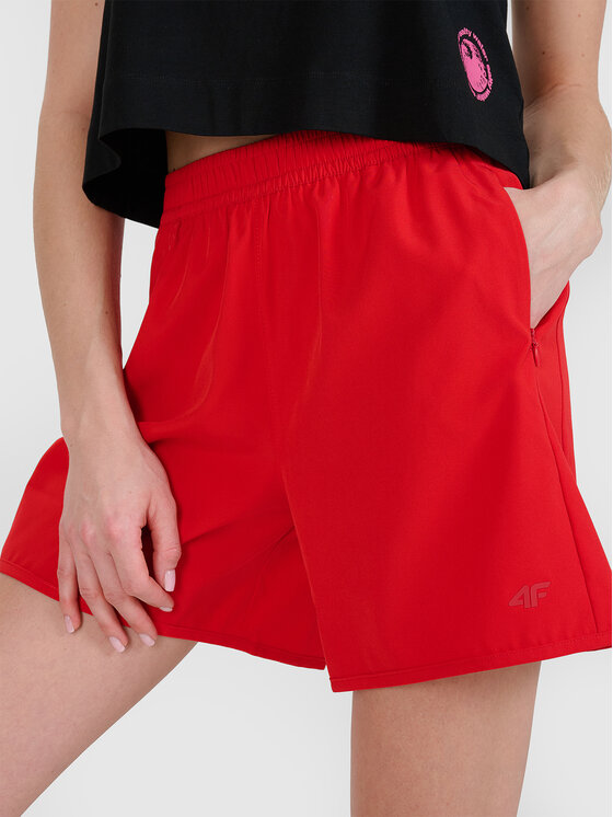 4F 4F Szorty sportowe BEACHWEAR BASIC Czerwony Regular Fit