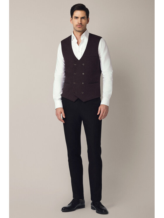 Lancerto Lancerto Kamizelka Altomonte KA131225000009 Bordowy Slim Fit