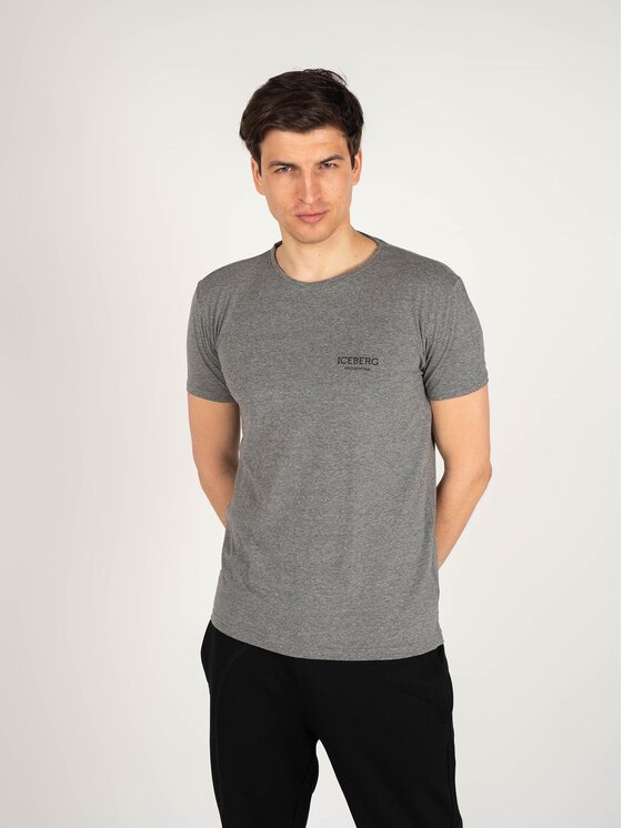Iceberg Iceberg T-Shirt ICE1UTS01 Šedá Slim Fit