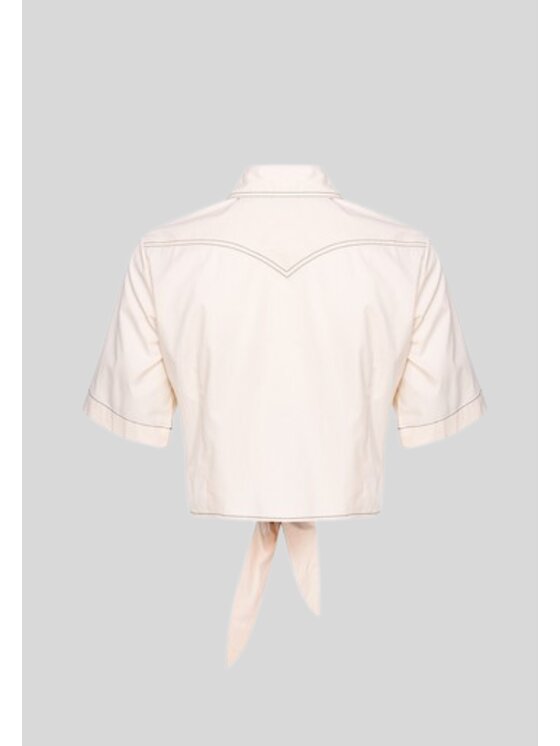 PINKO PINKO Camicia 103623A1X8 Crema Cropp Fit