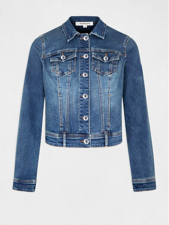 Morgan Morgan Kurtka jeansowa 231-VPOMI Niebieski Regular Fit