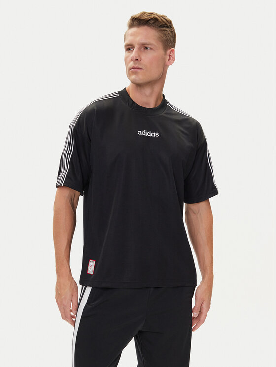 adidas adidas Majica 90s Stripe JX3068 Črna Regular Fit