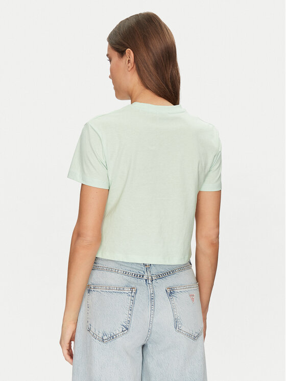 Guess Guess T-krekls V2YI06 K8HM0 Zaļš Regular Fit