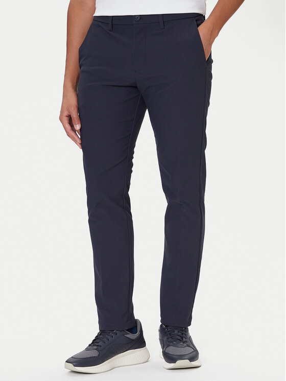 BOSS BOSS Medžiaginės kelnės T_Commuter 50544245 Tamsiai mėlyna Slim Fit