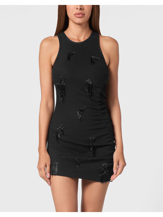 PHILIPP PLEIN PHILIPP PLEIN Večerní šaty 21697 Černá Fitted Fit
