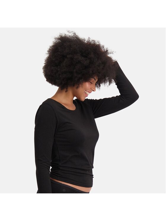 Bamboo Basics Bamboo Basics Longsleeve 28494 Czarny Stretch Fit