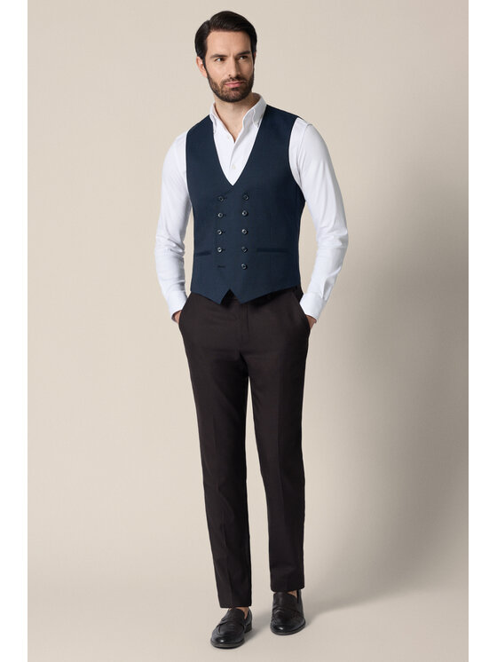 Lancerto Lancerto Kamizelka garniturowa Motril KA073126000003 Granatowy Slim Fit