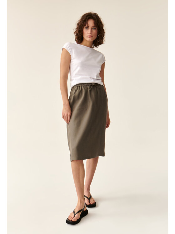 TATUUM TATUUM Midi sukně KOLIKO Khaki A-Line Fit