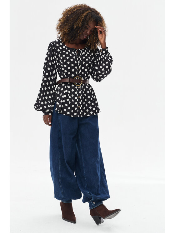 blue shadow blue shadow Bluzka Wiki 2 Czarny Regular Fit
