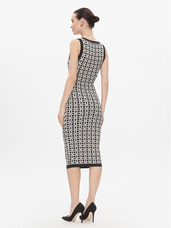 Elisabetta Franchi Elisabetta Franchi Kootud kleit AM-55Z-41E2-V460 Must Slim Fit