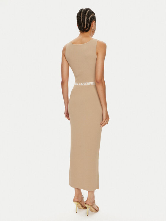 KARL LAGERFELD KARL LAGERFELD Ljetna haljina 245W1332 Bež Slim Fit