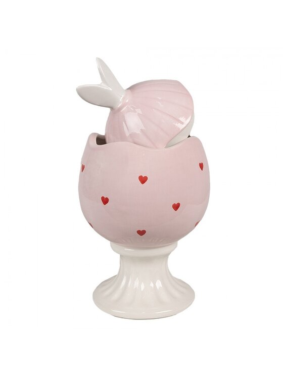 MIAhome MIAhome Pojemnik kuchenny jajko z serduszkami Ø 13x25 cm Różowy