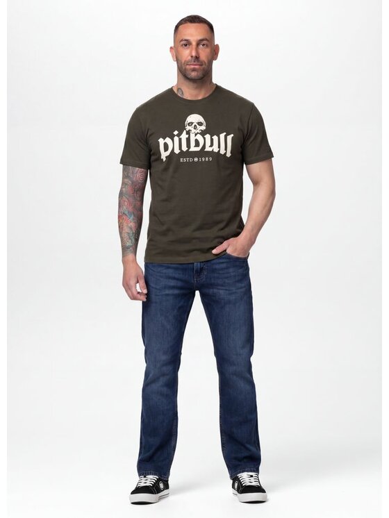 PITBULL PITBULL T-Shirt TRES PERROS VIEJOS Zielony ciemny Regular Fit