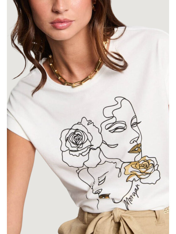 Morgan De Toi Morgan De Toi T-shirt 251-DBELA Bianco Casual Fit