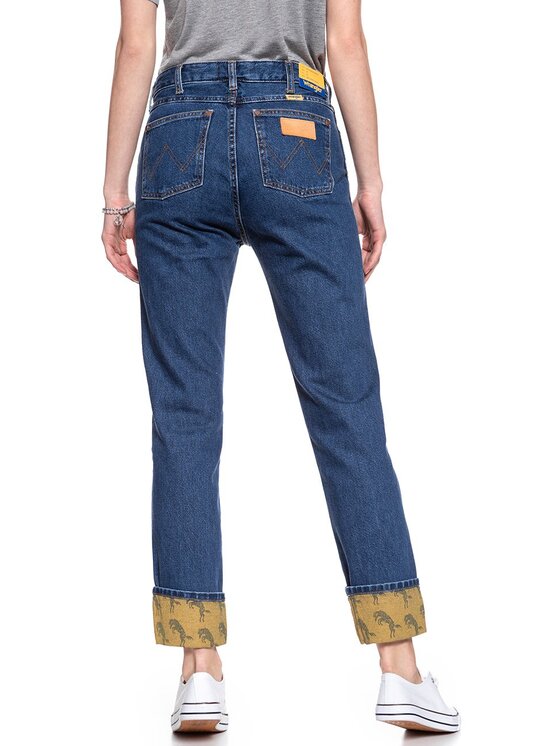 Wrangler Wrangler Jeansy RETRO BOYFRIEND Niebieski Loose Fit