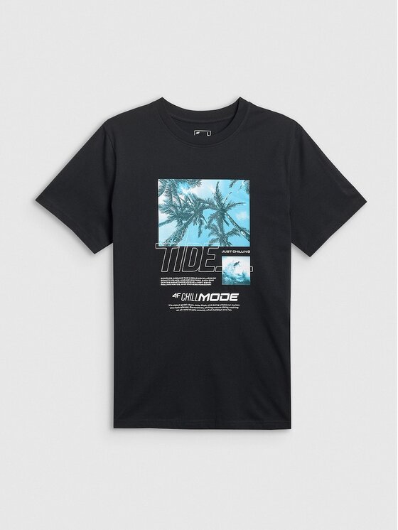 4F 4F T-Shirt SUMMER CODE Czarny Regular Fit