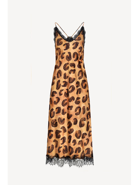 Castellani Castellani Sukienka codzienna Leopard Brązowy Regular Fit