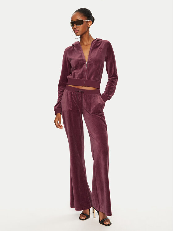 Juicy Couture Juicy Couture Spodnie dresowe Caisa JCSEBJ008 Bordowy Slim Fit