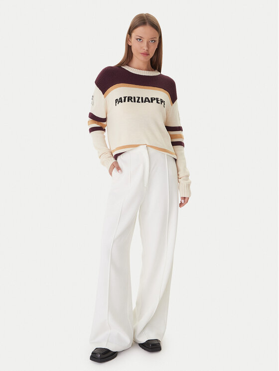 Patrizia Pepe Patrizia Pepe Megztinis 2K0352/K298-YA34 Écru Regular Fit