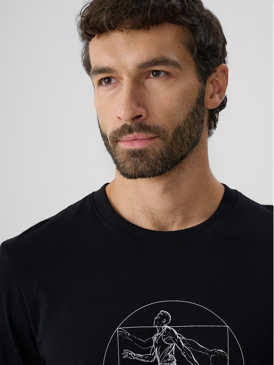 4F 4F T-Shirt STUDIO 4F Czarny Regular Fit