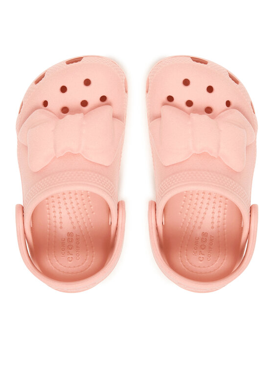 Crocs Crocs Чехли Toddler Classic Velvet Bow Clog 211887 Розов