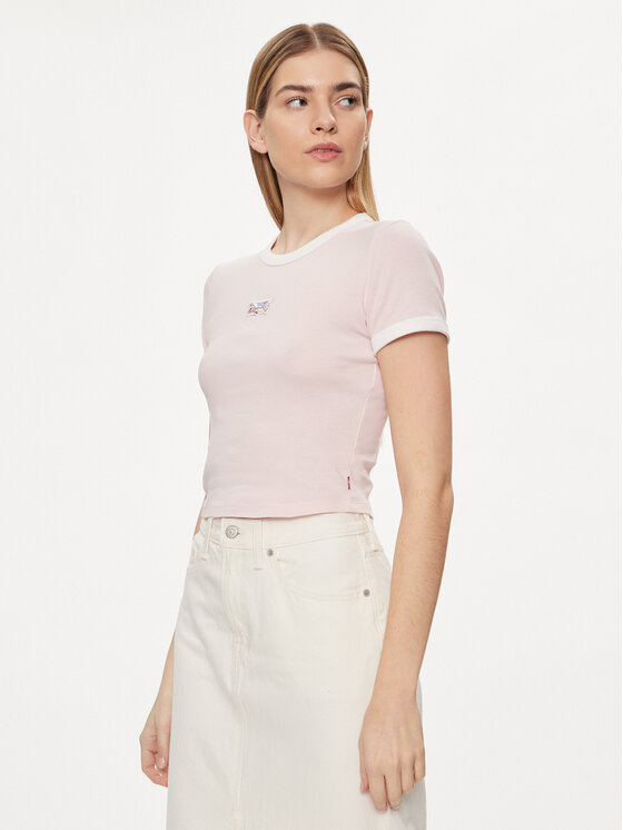 Levi's® Levi's® Тишърт Graphic Ringer A3523-0060 Розов Slim Fit