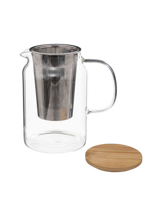 MIAhome MIAhome Dzbanek do herbaty z bambusową pokrywką 900 ml TEIERA Bezbarwny