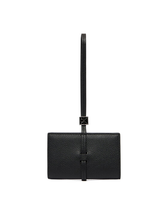 Calvin Klein Portfel Emblem Hw Pebble Wallet On Strap LV04F1130G Czarny