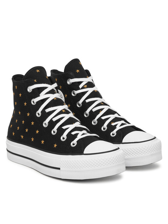 Converse Converse Tornacipő Chuck Taylor All Star Lift Platform Embroidered Stars A16113C Fekete
