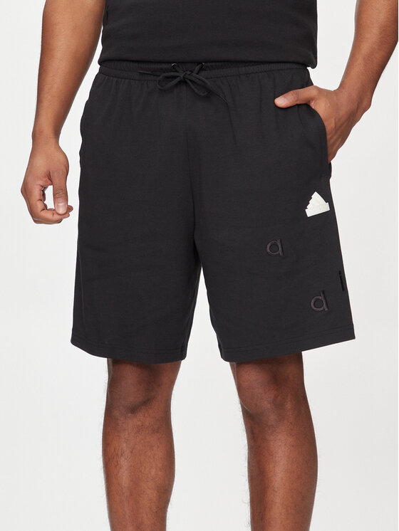 adidas Pantaloni scurți sport Embroidered Ice Hockey IP4075 Negru Regular Fit