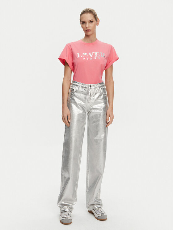 PINKO PINKO Тишърт 104605 A2D1 N55 Розов Regular Fit