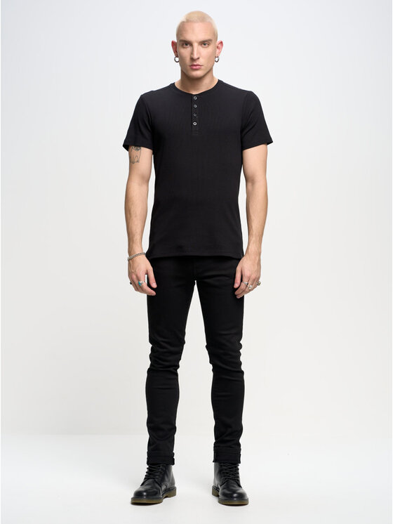 BIG STAR BIG STAR T-Shirt basicag_906 Czarny Slim Fit