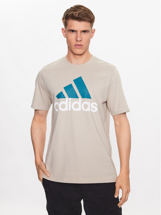 adidas adidas T-särk Essentials Single Jersey Big Logo T-Shirt IJ8575 Beež Regular Fit