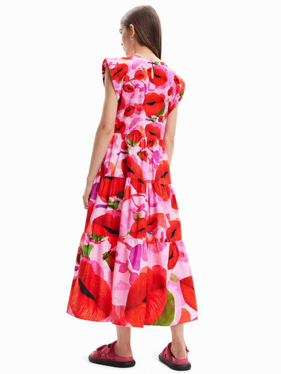 Desigual Robe d ete MONSIEUR CHRISTIAN LACROIX Tulip 23SWVW25 Rose Regular Fit Modivo