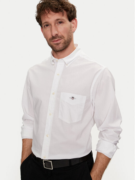 Gant Gant Košulja Poplin 3000100 Bijela Regular Fit