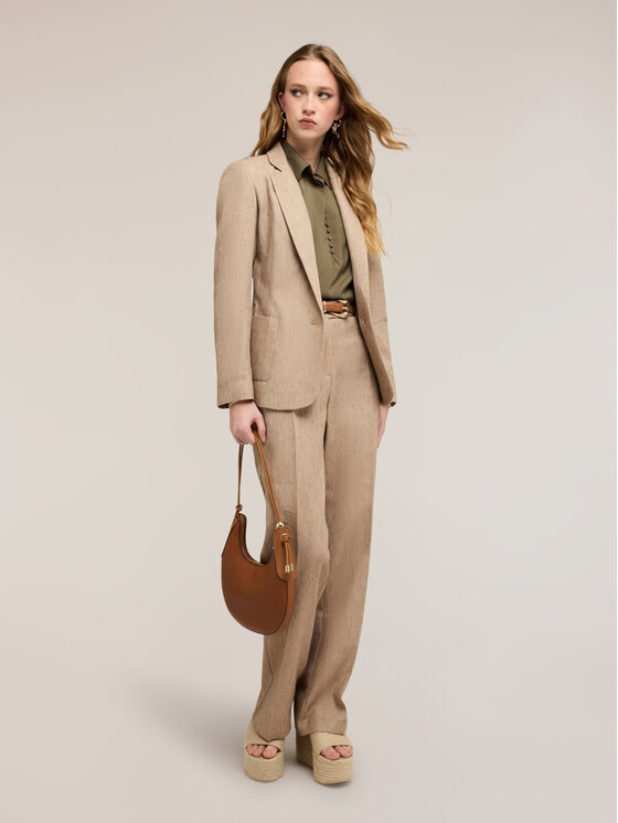 Motivi Motivi Pantaloni di tessuto P539Q004585N002 Crema Over Fit