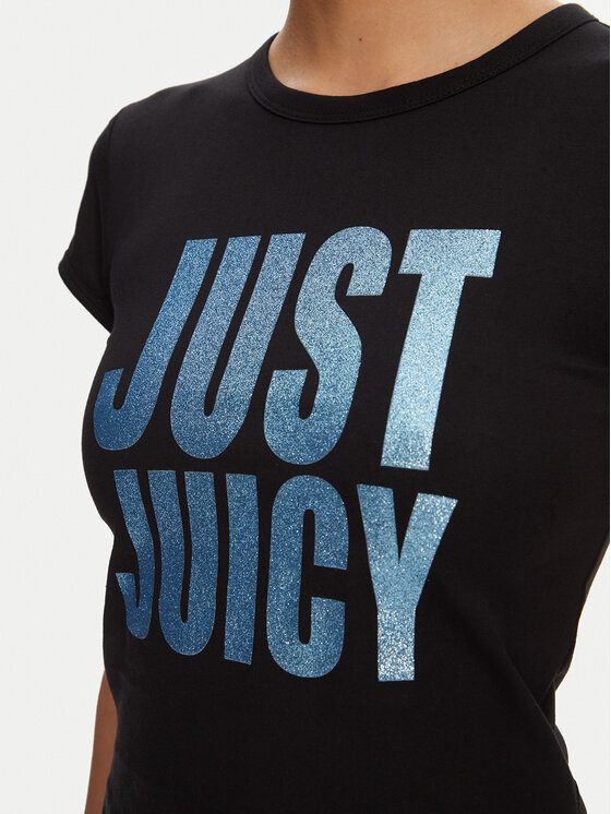 Juicy Couture Juicy Couture Tricou Just Juicy JCGCT125040 Negru Slim Fit
