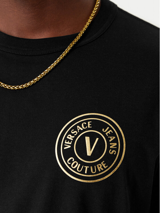 Versace Jeans Couture Versace Jeans Couture T-Shirt 80GAHT04 CJ00T Czarny Regular Fit