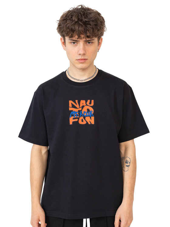 Mercur Mercur T-Shirt Nautofon Flat Czarny Comfortable Fit