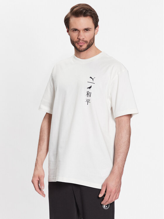 T-shirt STAPLE 621841 Écru Relaxed Fit