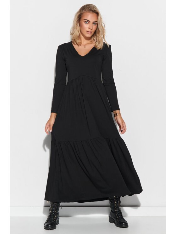 Makadamia Makadamia Sukienka codzienna M570 Czarny Comfortable Fit