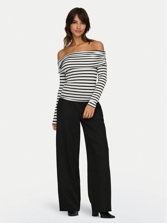 ONLY ONLY Majica Glamour 15339759 Bijela Slim Fit