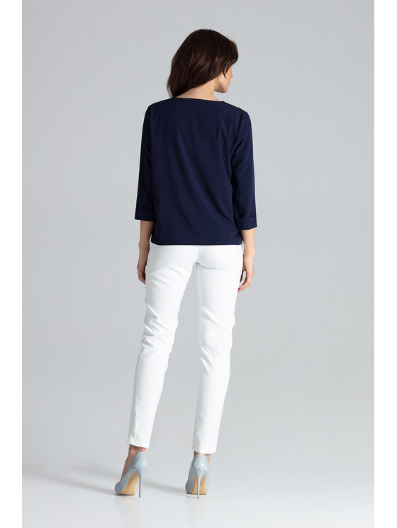 Lenitif Lenitif Blusa L035 Blu scuro Regular Fit