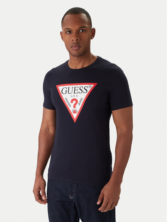 Guess Guess T-Shirt M2YI71 I3Z14 Tmavomodrá Slim Fit