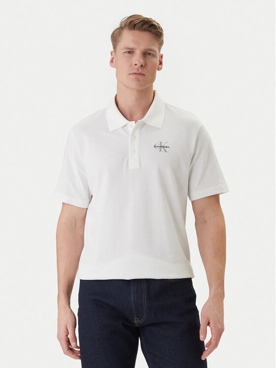 Calvin Klein Jeans Calvin Klein Jeans Pólóing Easy Monologo LV04RF209G Fehér Regular Fit