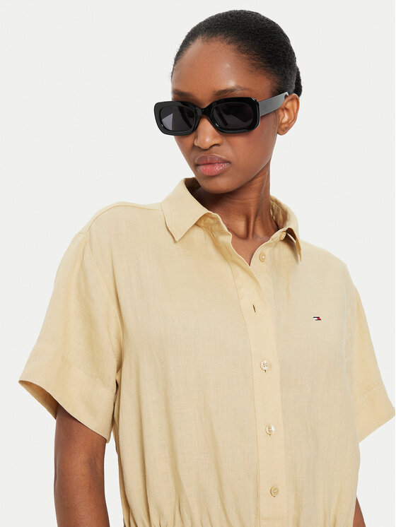 Tommy Hilfiger Tommy Hilfiger Marškinių tipo suknelė WW0WW41911 Smėlio Relaxed Fit